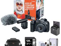 Безогледален фотоапарат Canon EOS R7 с обектив 18-45 mm с комплект за създаване на съдържа